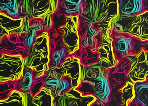 psychedelic painting texture abstract background in pink blue yellow Mural by Timmy333
