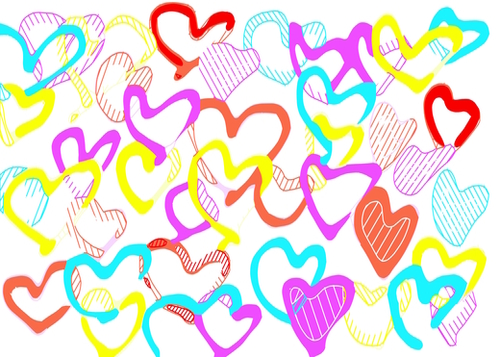 colorful heart shape pattern abstract Mural by Timmy333