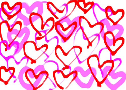 heart shape in red and pink Mural by Timmy333