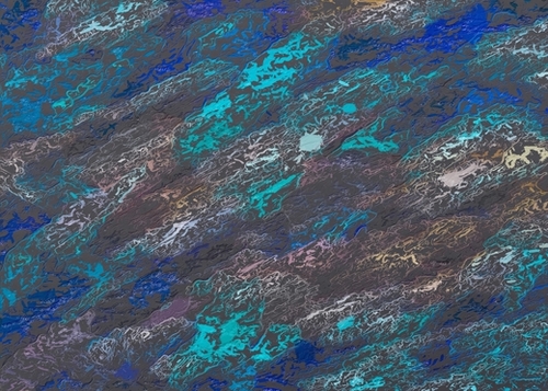 psychedelic splash painting texture abstract background in blue and black Mural by Timmy333