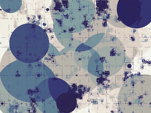 blue geometric circle and square shape abstract background Mural by Timmy333