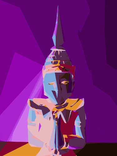 purple blue red and yellow buddhist style abstract background Mural by Timmy333