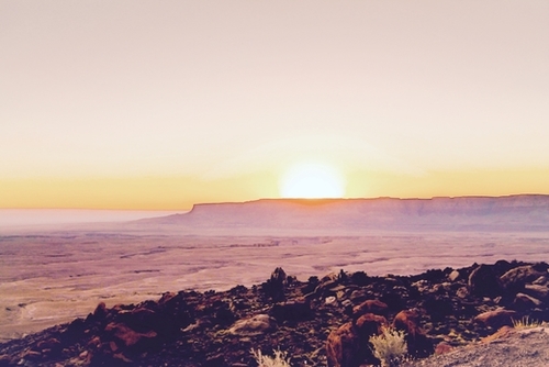 summer sunset over the mountain in the desert in Utah, USA Mural by Timmy333