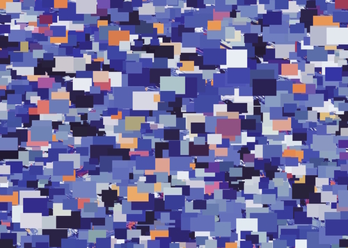 vintage psychedelic geometric square pixel pattern abstract in blue purple brown Mural by Timmy333
