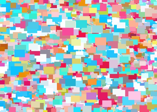 geometric square pixel pattern abstract background in blue pink orange green Mural by Timmy333