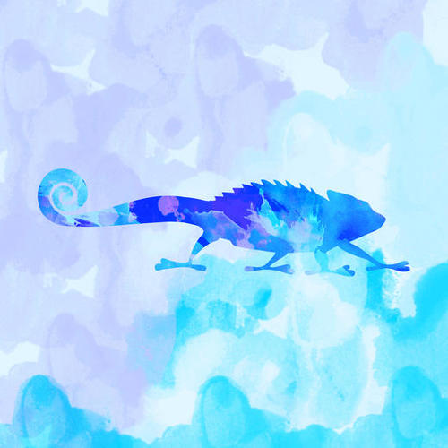 Abstract Chameleon Reptile Mural by Amir Faysal