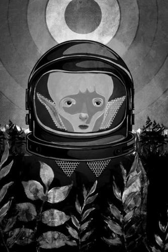 We come in peace No. 2 B/W Mural by inkycubans