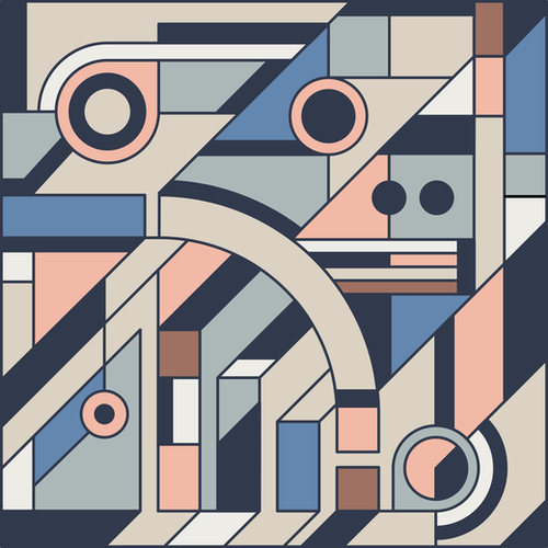 Sherwin-Williams 2021 Colors Cubism Style Drawing Mural by Divotomezove