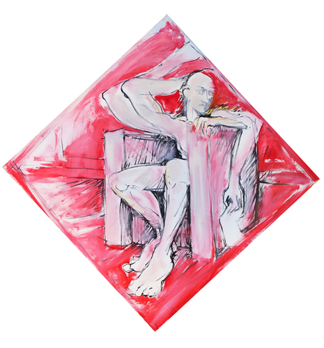 Sitting man Mural by Georgio Fabrello