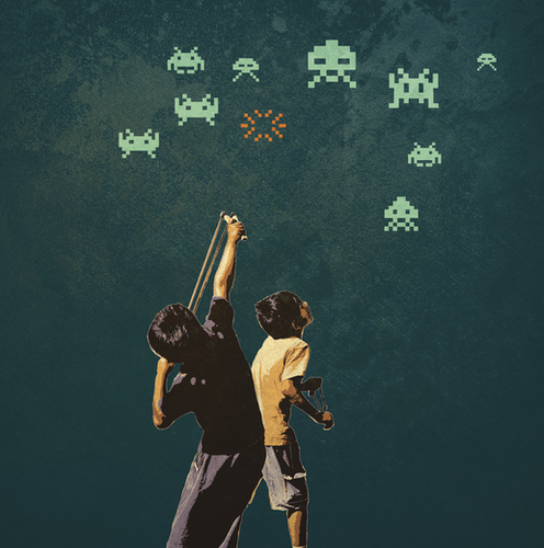 Invaders! Mural by tzigone
