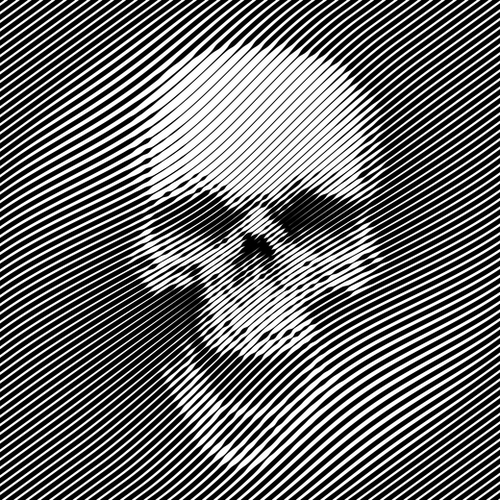 Line Skull Mural by Vic Storia