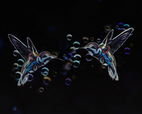 Hummingbirds Mural by Seamless