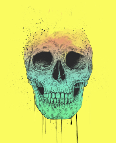 Pop art skull Mural by Balazs Solti