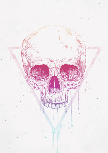 Skull in triangle Mural by Balazs Solti