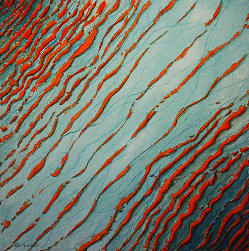 Red Waves Mural by di-tommaso